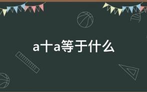 a十a等于什么