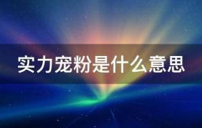 实力宠粉是什么意思