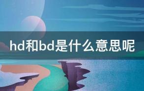 hd和bd是什么意思呢