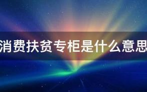 消费扶贫专柜是什么意思