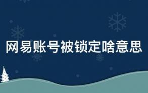 网易账号被锁定啥意思