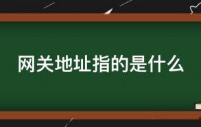 网关地址指的是什么