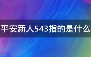 平安新人543指的是什么