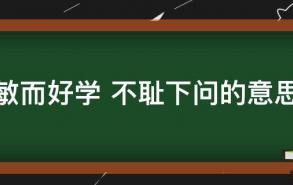 敏而好学 不耻下问的意思