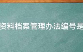 工程资料档案管理办法编号是多少